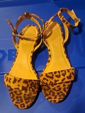 A New Day- Leopard Print Ankle-Strap Sandal in Brown